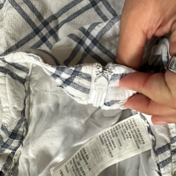 Abercrombie & Fitch White Plaid Tie Waist Shorts Casual Summer Comfy - Picture 4 of 4